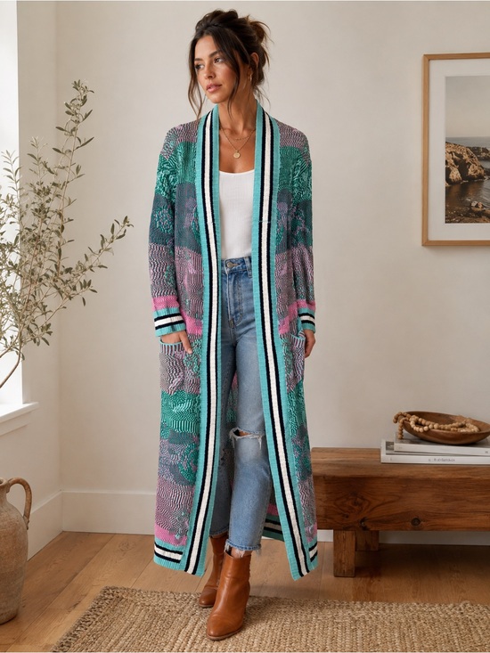 John + Jenn Sweaters - John + Jenn 100% Cotton Full-Length Statement Cardigan – Size Large